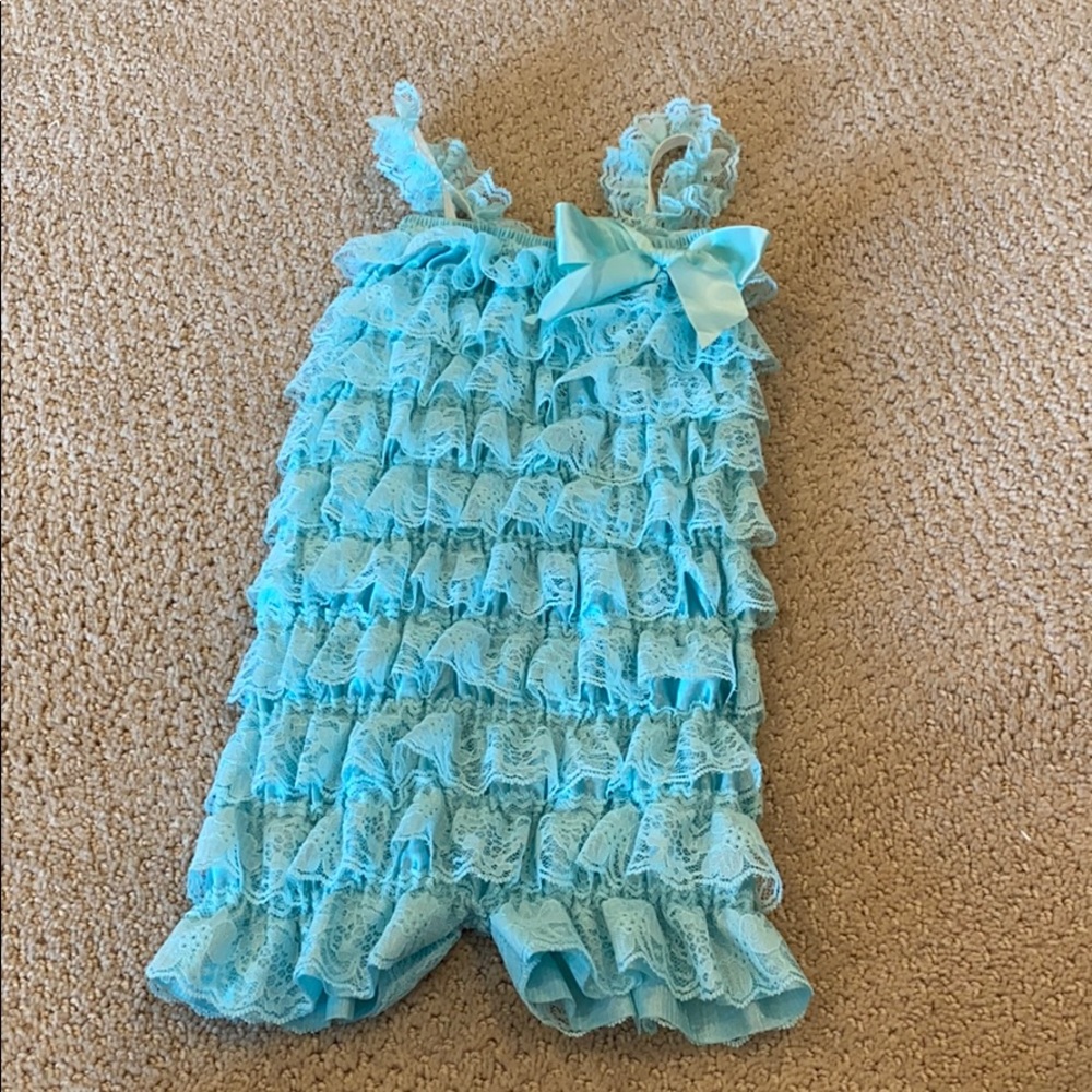 Lace Ruffle Jumpsuit with bow NWOT L